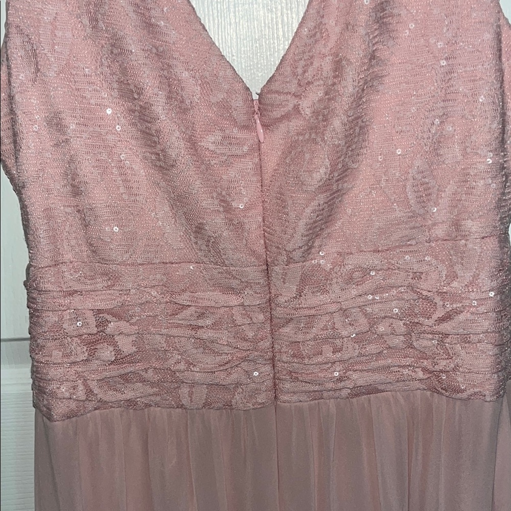 Violets & Roses Pink Sequence Formal Midi Dress - Picture 9 of 12